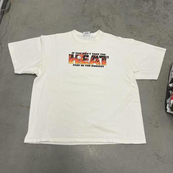 vintage if you cant take the heat stay out the dugout white basketball shirt - Picture 1 of 3